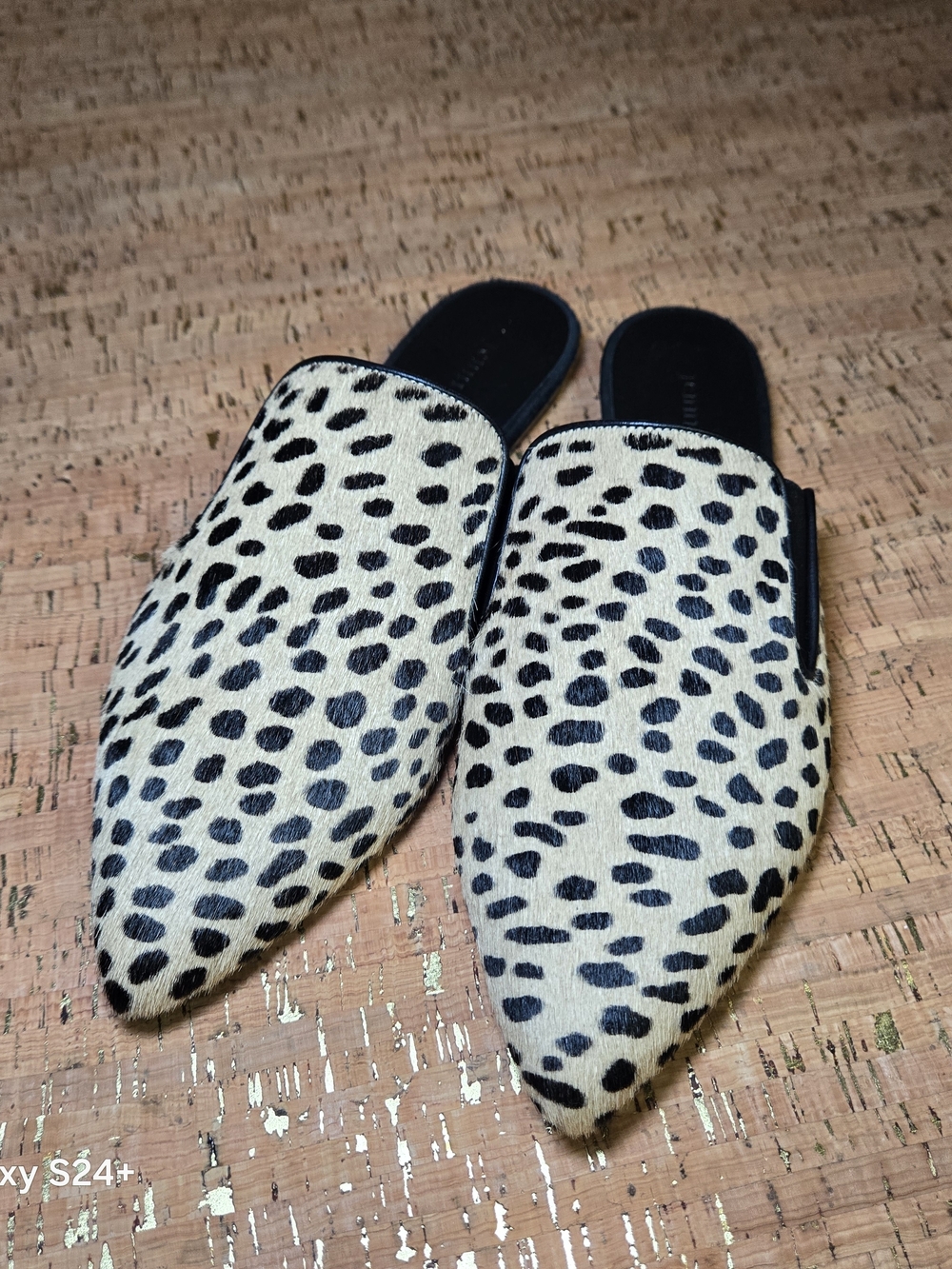 Jenni Kayne Leopard Print Pointed Mule - Black and Cream